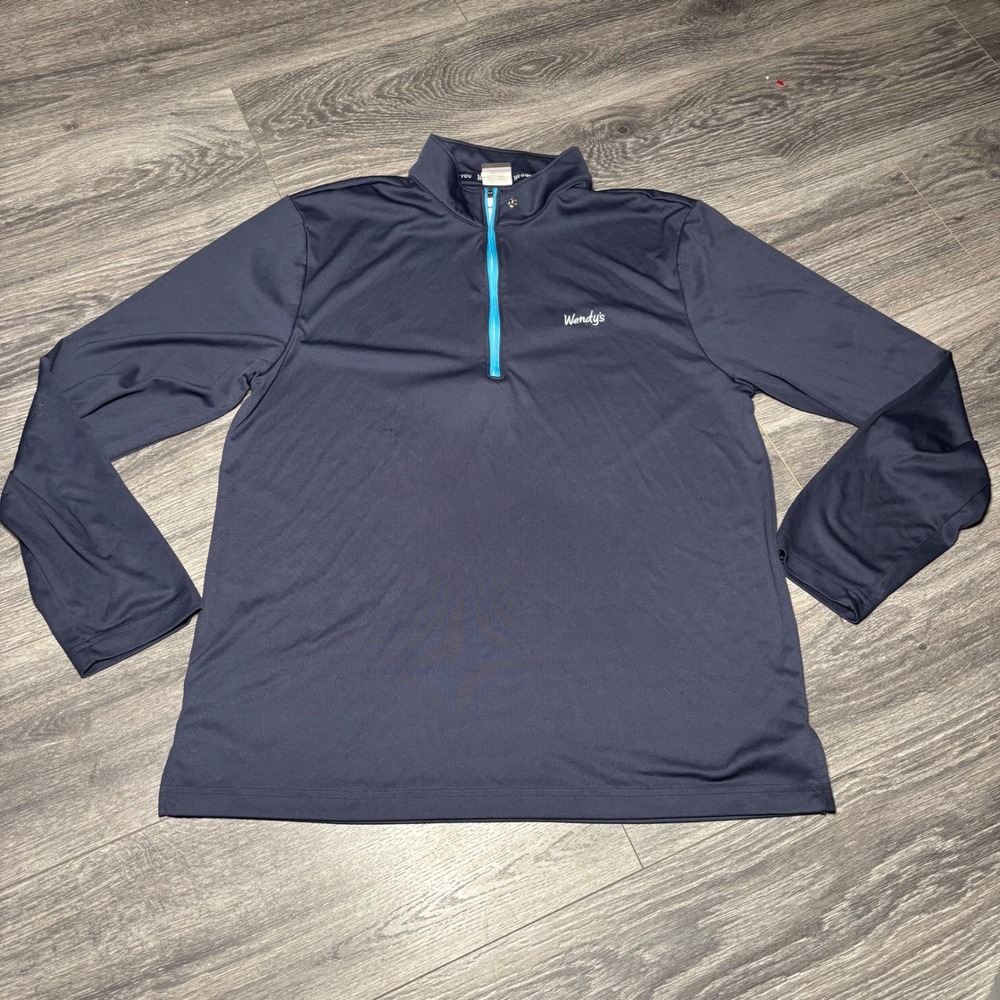 Wendy's Barco Uniforms Pullover Quarter Zip Long Sleeve‎ Shirt  Medium 449